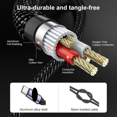 سلك الصوت 2 في 1 (3.5MM - 3.5MM + تايب سي) (900253...