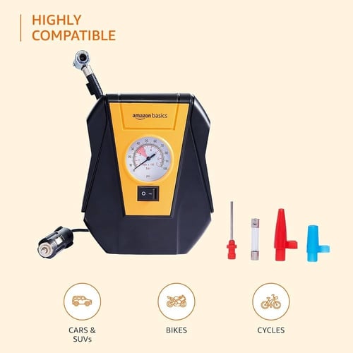 مضخة ضاغط هواء اطارات السيارة كهربائية 12 فولت محم...