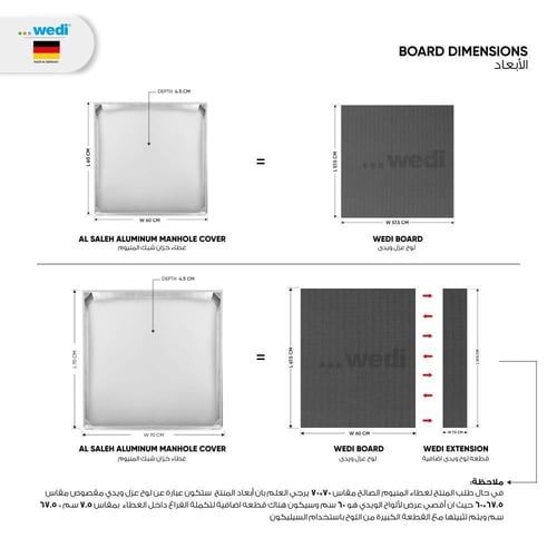 لوح عزل ويدي متوافق مع أغطية التفتيش والخزانات من...