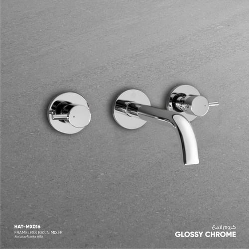 خلاط مغسلة جداري بدون إطار MX016