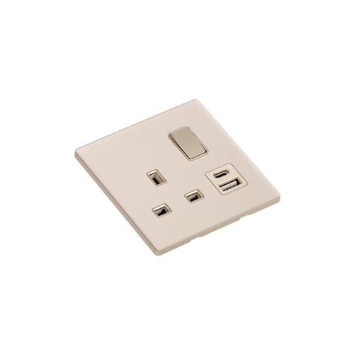 13A 3-pole socket + USB socket + charger socket