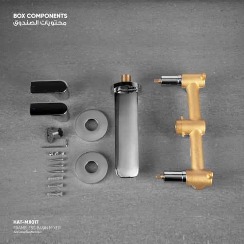 خلاط مغسلة جداري بدون إطار MX017