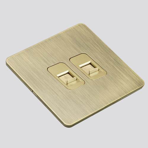 مقبس مستقبل هوائي + مقبس هاتف (نحاسي)