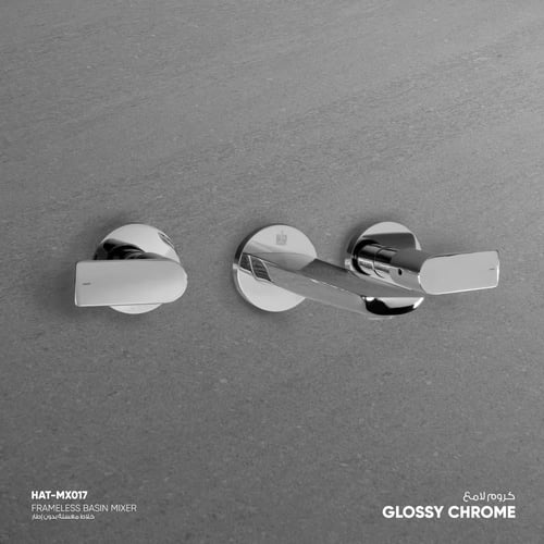 خلاط مغسلة جداري بدون إطار MX017