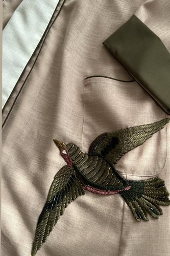 عباية لينن باللون الوردي