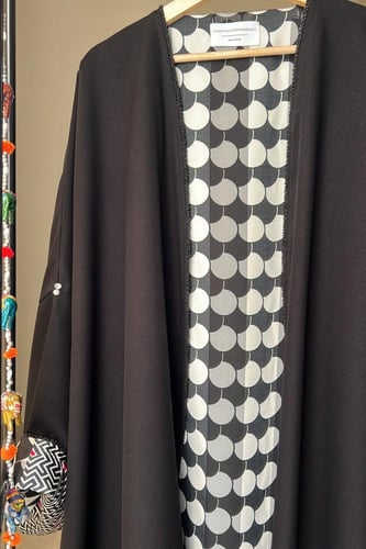 بشت من قماش الكريب والحرير الهندي مقاس الطول 58