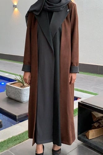 عباية كريب باللون الأسود