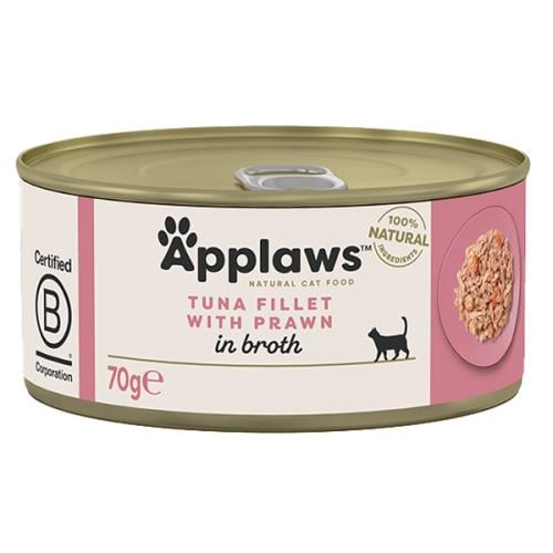 Applaws Wet Cat Food Tuna Fillet with Shrimp in Br...