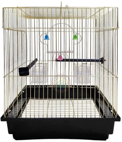 قفص طيور مستطيل ذهبي A2108G بأبعاد (30×32×39) سم