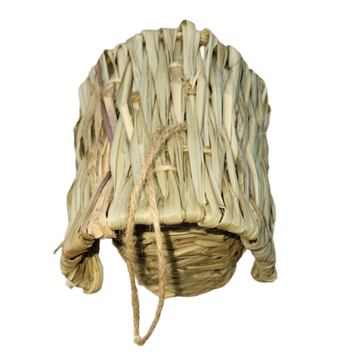 عش زيبرا على شكل كوخ مصنوع يدوياً من أوراق القصب ق...