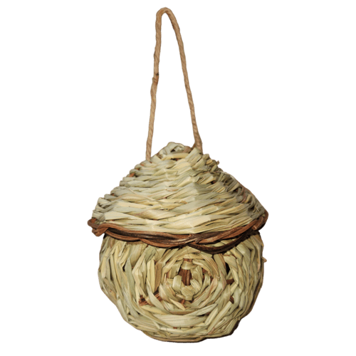 عش زيبرا كروي مصنوع يدوياً من أوراق القصب قابل للت...