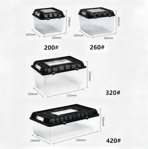 حضانة صندوق بلاستيكي شفاف لجميع الحيوانات مربع 20....