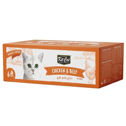 كت كات طعام رطب للقطط دجاج مع اللحم البقري منزوع ا...