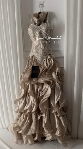 فستان سهره كرنكل تطريز يدوي