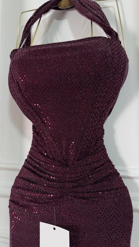 فستان ناعم باللون البني