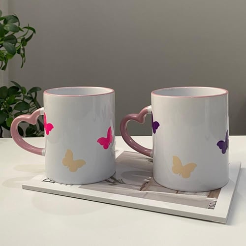 كوب مور قلب وردي بتصميم يا سيدة كل البنات