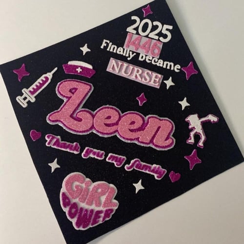 تزيين قبعة تخرج Girl power