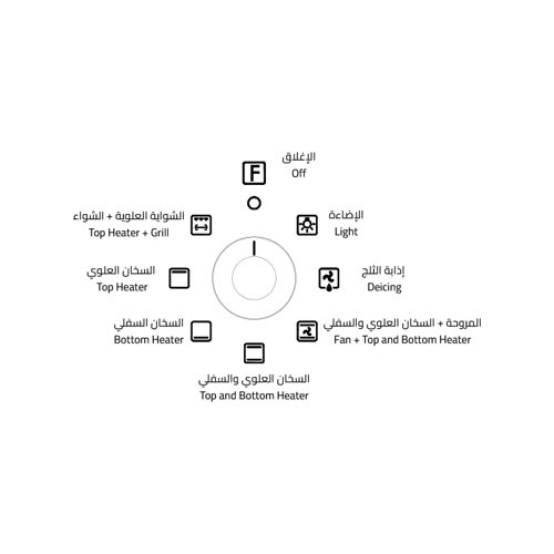فرن كهربائي جنرال سوبريم مدمج 64 لتر 7 وظائف ستانل...
