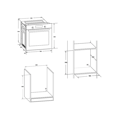 فرن بلت ان غاز جنرال سوبريم , 60 سم, سعة 67ليتر, ا...