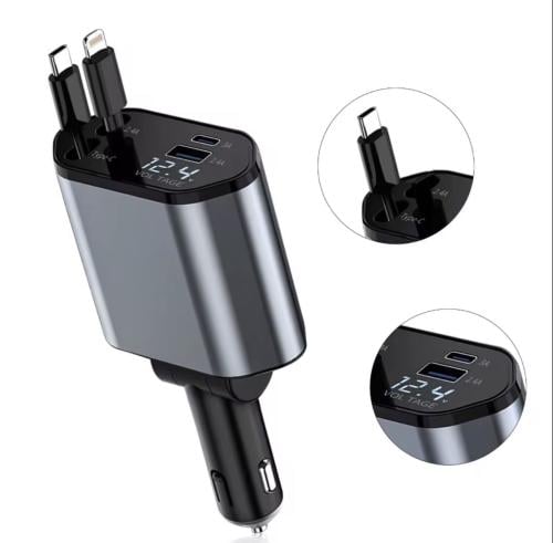 شاحن سيارة ٤ في ١، ١٢٠ واط، USB-C