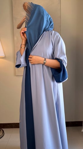 # 371 عباية دبل فيس أزرق وسماوي
