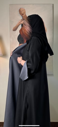 # 375 عباية دبل فيس أسود ورمادي