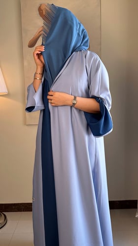 # 371 ( تسليم فوري ) عباية دبل فيس أزرق وسماوي
