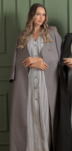 فستان داخلي رمادي لنن هندي