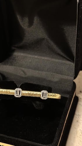 سوار ذهبي تصميم إيطالي ٣ الماسات