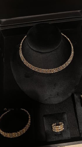 طقم دوريكا (ذهبي مع فضي )