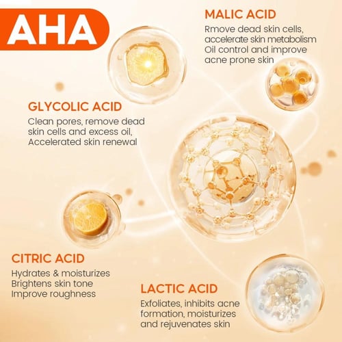 تونر مقشر بحمض الساليسيليك AHA+BHA 1%، تنظيف عميق،...