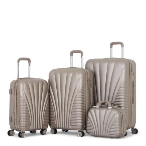 طقم حقائب سفر مكون من 4 قطع يشمل حقيبة يد - بكفرات...