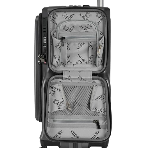 حقيبة سفر ذكية مقاس 20 بوصة - تصميم فاخر مع منفذ U...