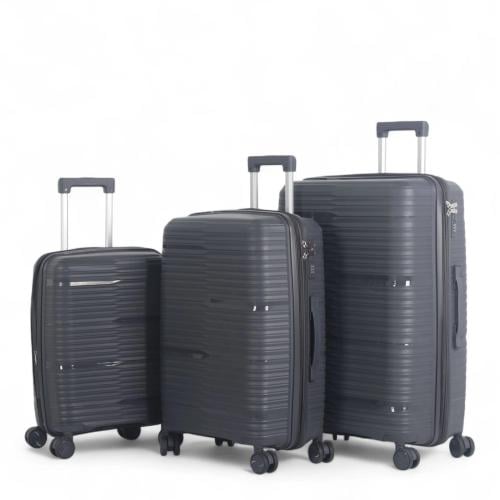 طقم حقائب سفر فاخرة ومتكاملة - 3 قطع من البولي برو...