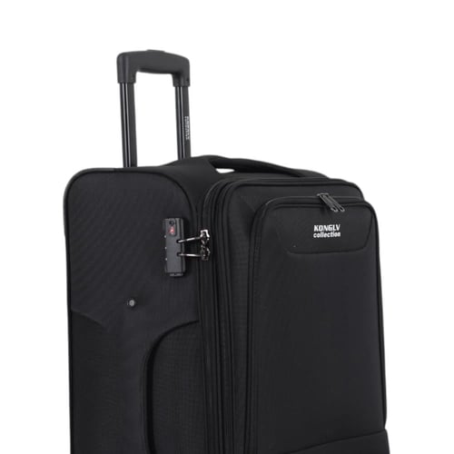 طقم شنط سفر قماش 3 قطع دبل كفرات هيكل ألمونيوم وسح...