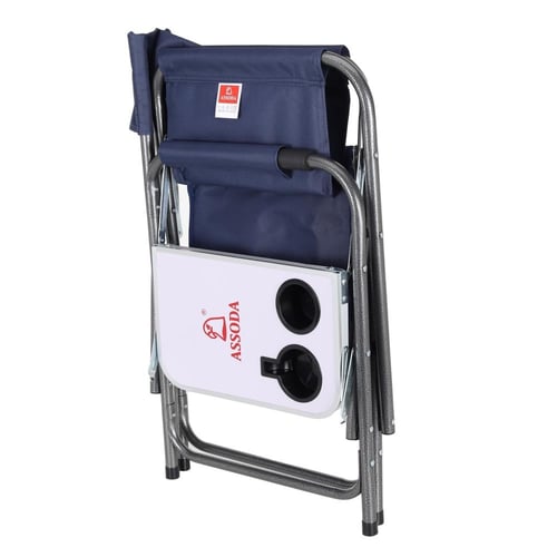 كرسي رحلات قابل للطي مع طاولة جانبية وجيب