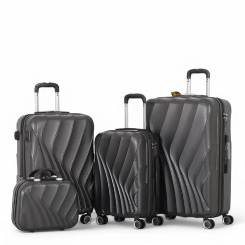 طقم حقائب سفر مكون من 4 قطع يشمل حقيبة يد - بكفرات...