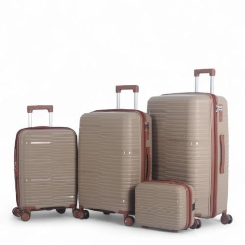 طقم حقائب سفر فاخرة ومتينة - 4 قطع (مقاومة للكسر م...