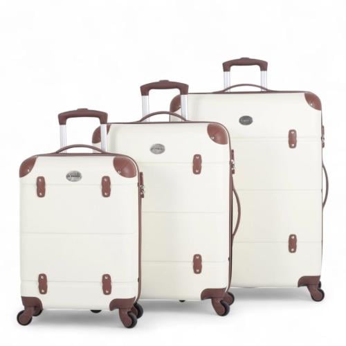 طقم حقائب سفر كلاسيكي راقٍ - 3 قطع بتصميم أنيق ومح...