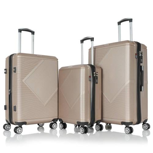 3-Piece Luggage Set: Lightweight ABS Material, 360° Wheels, and Digital Lock