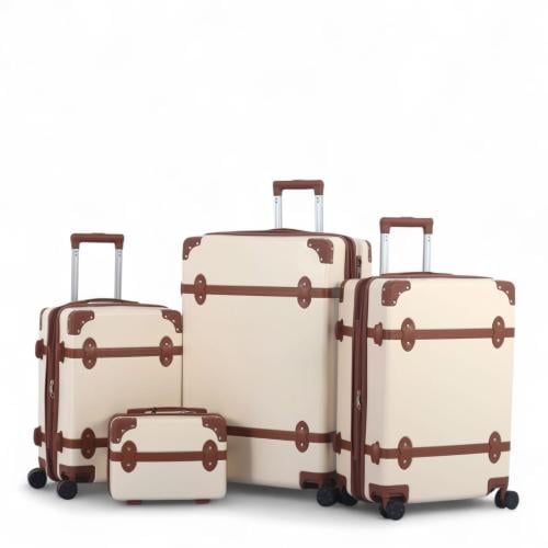 طقم حقائب سفر كلاسيكي فاخر - 4 قطع - مصمم ليجمع بي...