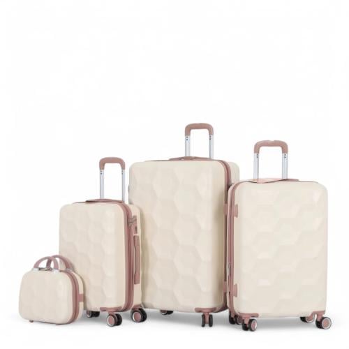 طقم حقائب سفر مكون من 4 قطع يشمل حقيبة يد - بكفرات...