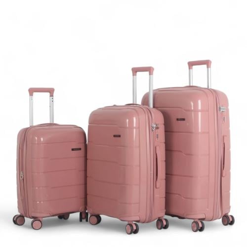 طقم حقائب سفر - مكون من 3 قطع - مصنوع من البولي بر...