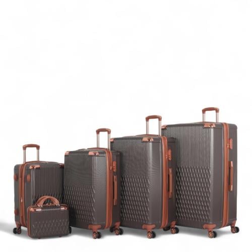 طقم حقائب سفر متكامل – 5 قطع من مادة ABS الصلبة -...