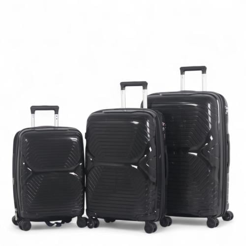 طقم حقائب سفر - مكون من 3 قطع - مصنوع من البولي بر...