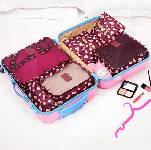 طقم منظمات داخلية لحقيبة السفر 6 في 1