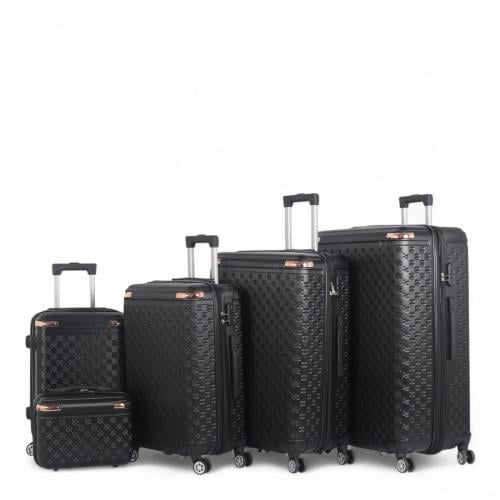 طقم حقائب سفر فاخرة ومتينة - 5 قطع من مادة ABS الص...