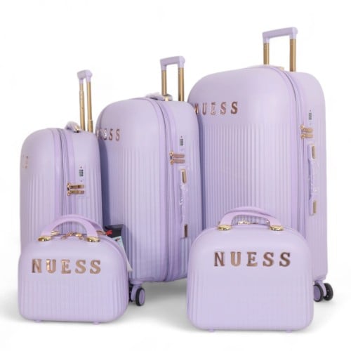 طقم شنط سفر - مكون من 5 قطع يشمل 3 شنط تروللي وشنط...