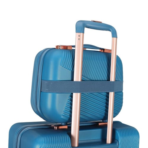 طقم شنط سفر دبش مكون من 5 قطع دبل كفرات هيكل نحاسي