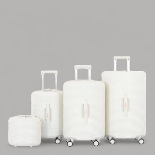 طقم شنط سفر فايبر بتصميم أسطواني مبتكر ومقاوم للما...